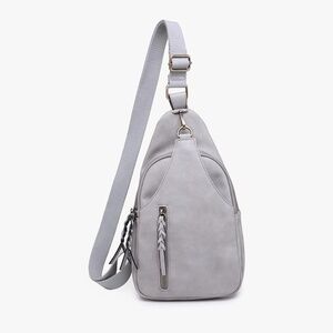 Nikki Dual Compartment Sling Pack Bag - Gray